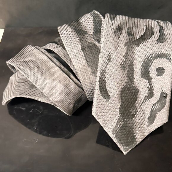 Montana Gray black Tie Mens Necktie Hand painted Abstract Art Neckwear Menswear - Picture 6 of 6